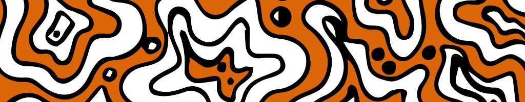 Doodle Zeichnung auf orangem Hintergrund
